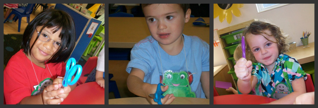 Practicing scissor safety and proper scissor grip