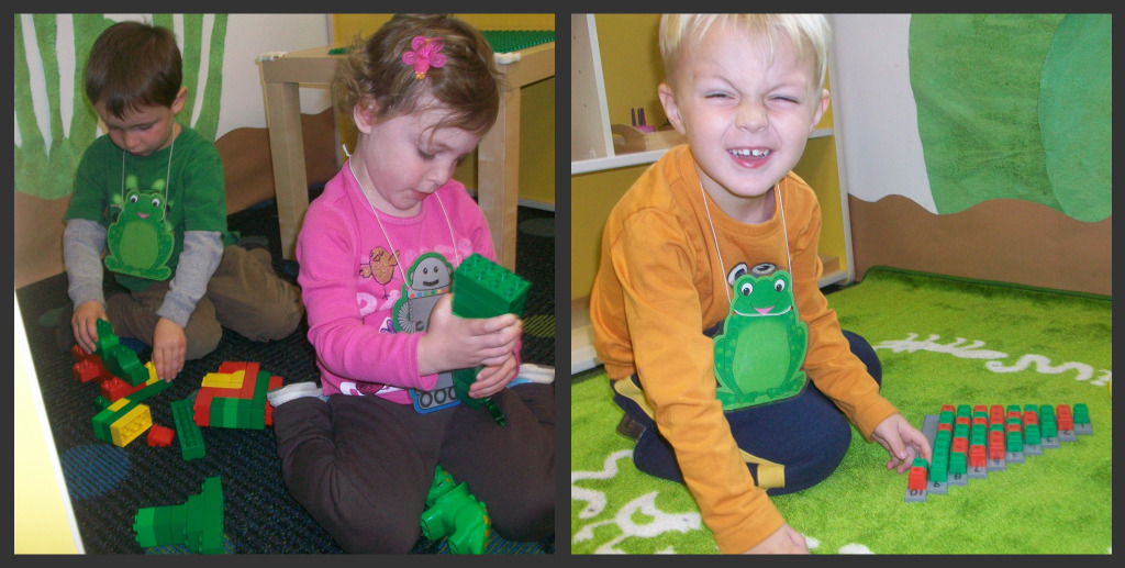 building and counting while working on fine motor